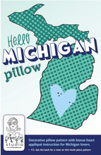 Load image into Gallery viewer, Hello Michigan Pillow Pattern - Crimson Tate Studio