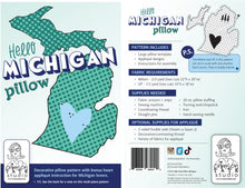 Load image into Gallery viewer, Hello Michigan Pillow Pattern - Crimson Tate Studio