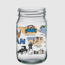 Load image into Gallery viewer, Michigan Wanderer Glass Mason Jar