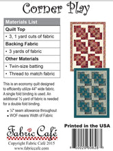 Load image into Gallery viewer, Corner Play - Three Yard Quilt Pattern