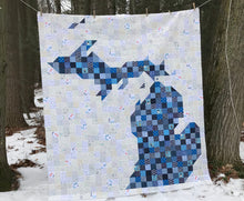 Load image into Gallery viewer, Michigan: A Pixelated State Quilt Pattern