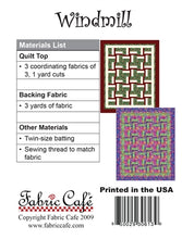 Load image into Gallery viewer, Windmill - Three Yard Quilt Pattern