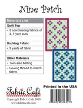 Load image into Gallery viewer, Nine Patch - Three Yard Quilt Pattern