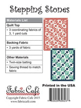 Load image into Gallery viewer, Stepping Stones - Three Yard Quilt Pattern