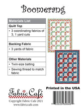 Load image into Gallery viewer, Boomerang - Three Yard Quilt Pattern