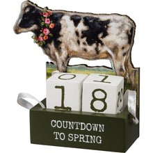 Load image into Gallery viewer, Cow Block Countdown to Spring