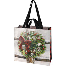 Load image into Gallery viewer, Winter Wreath Market Tote