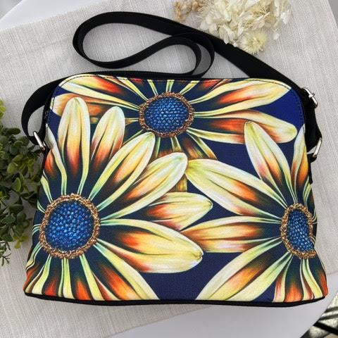 Happy Daisies- Canvas Zipper Crossbody