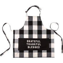 Load image into Gallery viewer, Grateful Thankful Blessed Buffalo Check Apron
