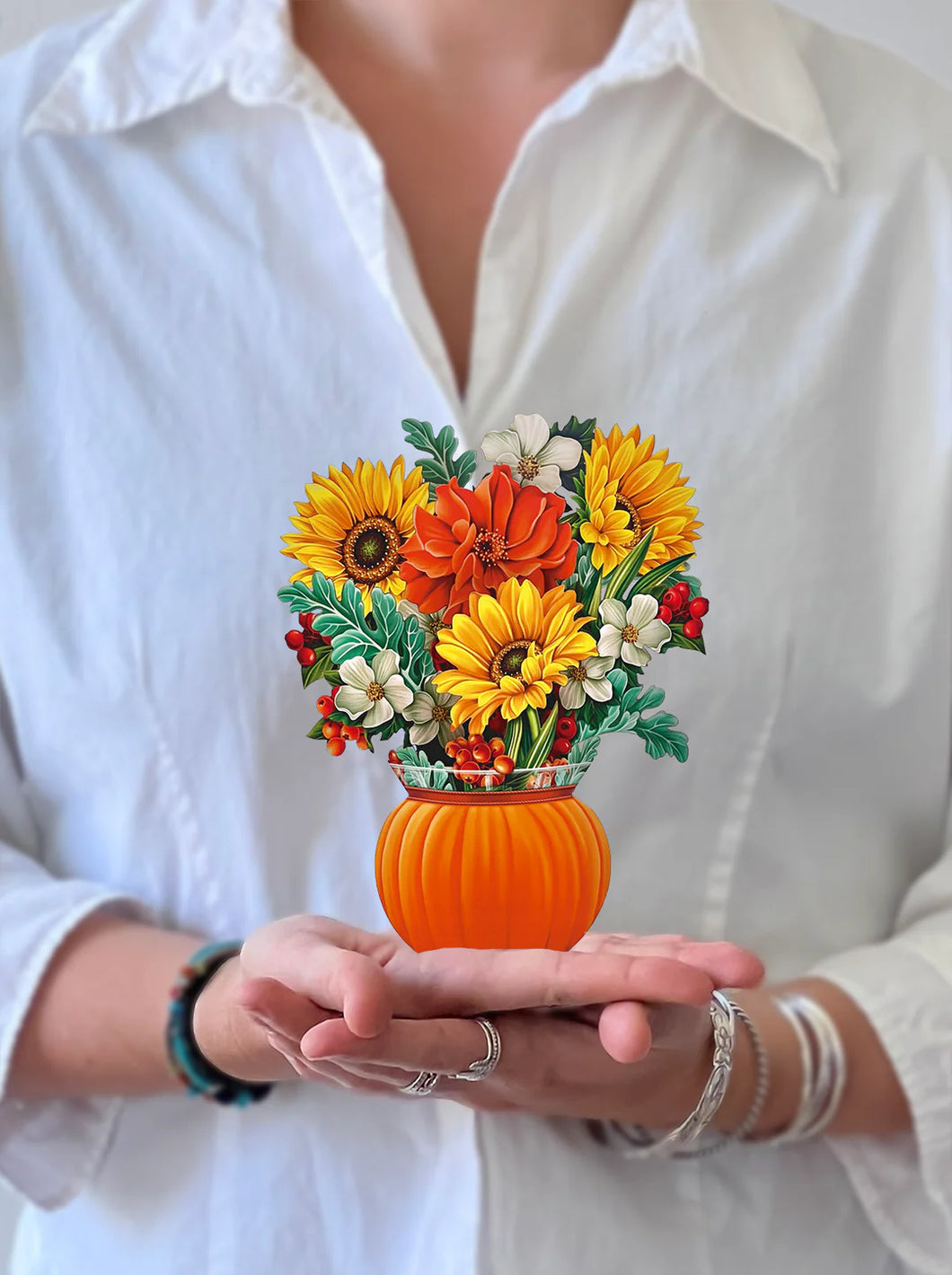 Fresh Cut Paper Bouquet - MINI Pumpkin Harvest