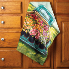 Load image into Gallery viewer, Truckload of Flowers Dish Towel
