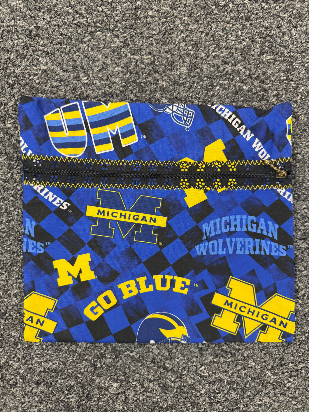 Go Blue Michigan Handmade Zipper Bag - Cassy Raymond