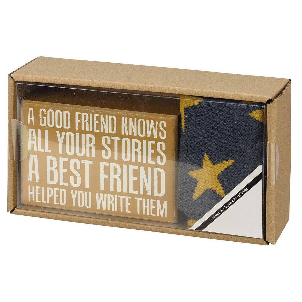 Best Friend Box Sign & Sock Set