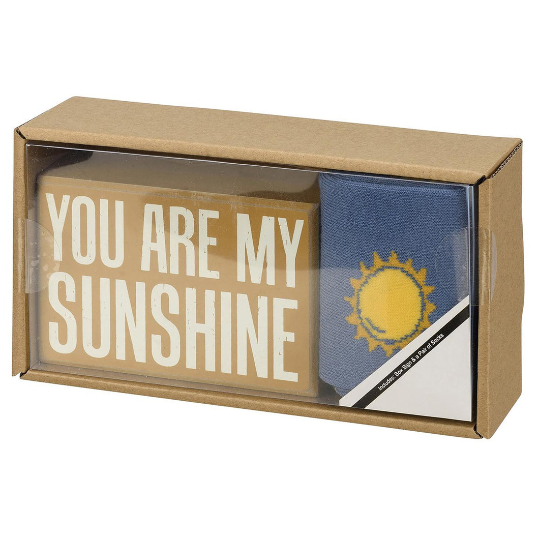 My Sunshine Box Sign & Sock Set