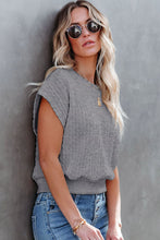 Load image into Gallery viewer, Grey Knit Short Sleeve Sweater
