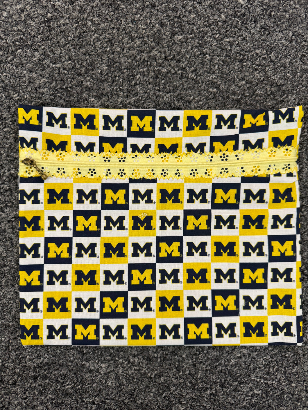 U Of M Yellow Handmade Zipper Bag - Cassy Raymond