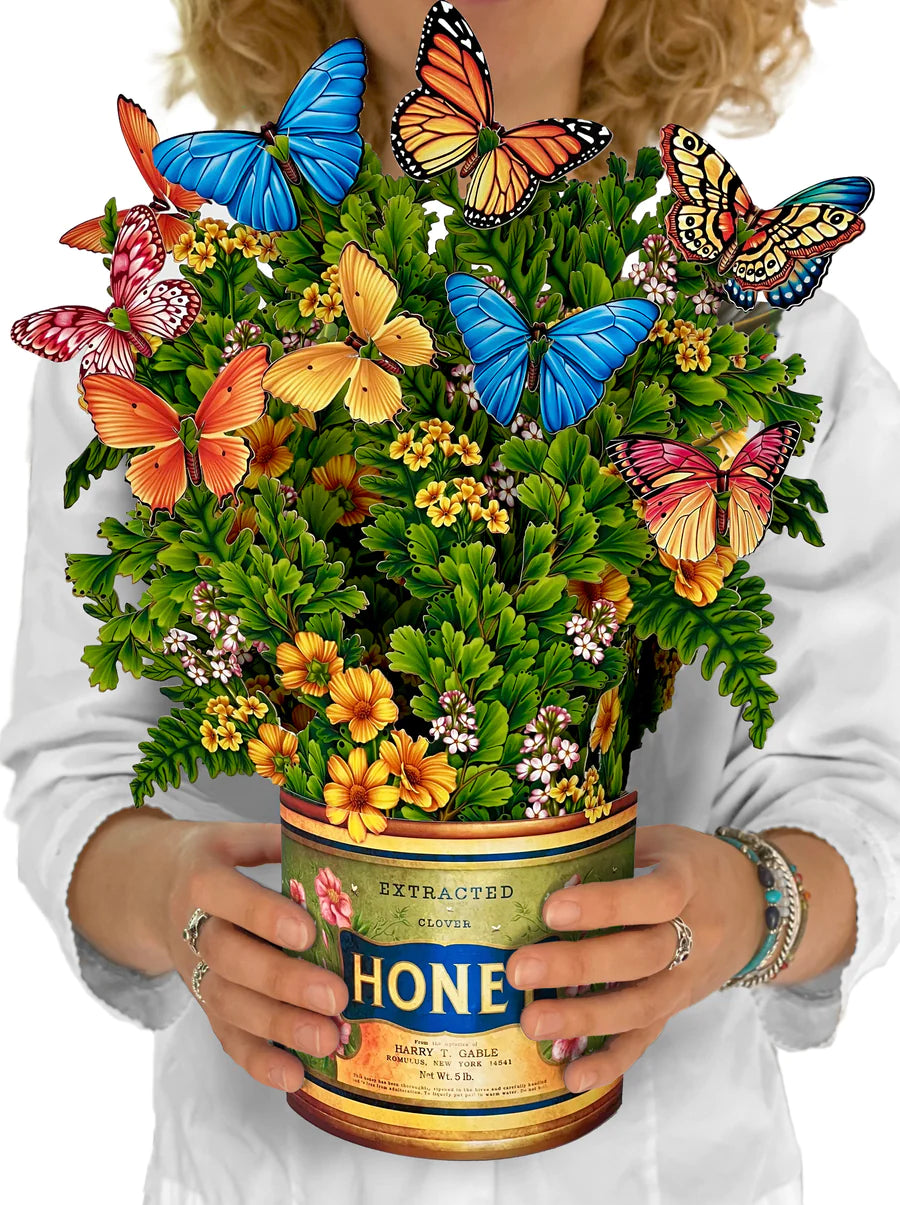 Fresh Cut Paper Bouquet - Butterflies & Buttercups