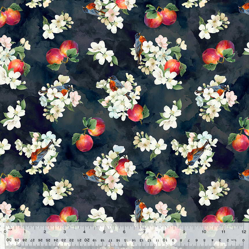 Apple Blossoms Midnight - All Michigan Shop Hop 2024 - PRESALE - Pick up or shipped June 1st!