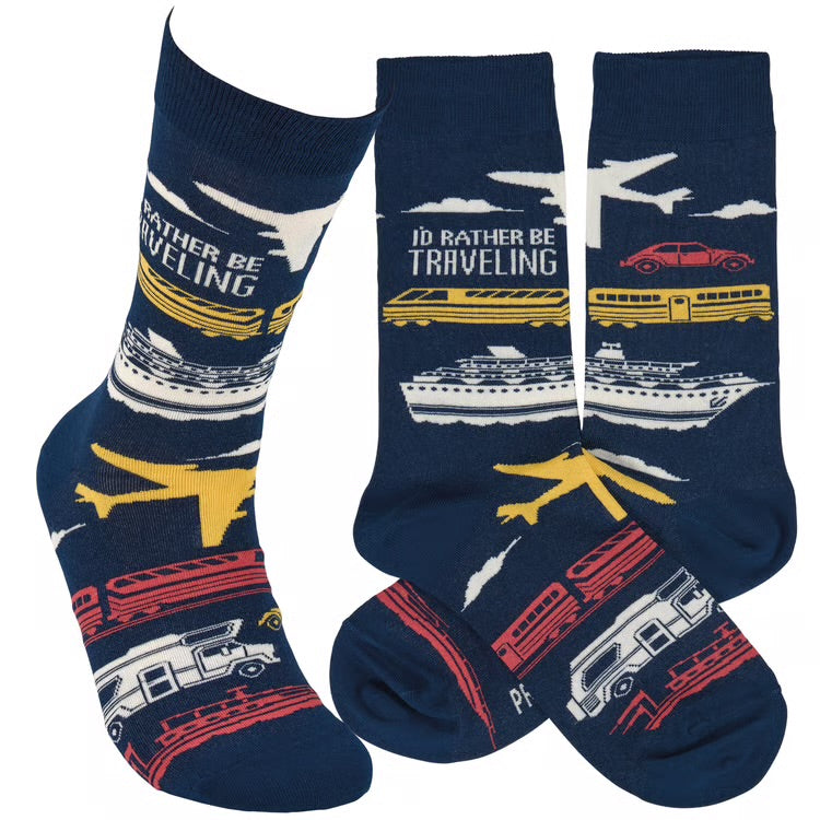 I'd Rather Be Traveling Socks