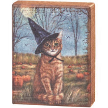 Load image into Gallery viewer, Witch Cat Block Sign
