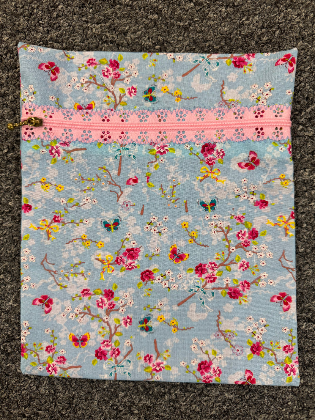 Butterflies & Bows  Handmade Zipper Bag - Cassy Raymond