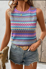 Load image into Gallery viewer, Wave Striped Sleeveless Top
