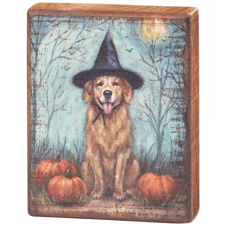 Witch Dog Block Sign