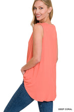 Load image into Gallery viewer, Sleeveless V Neck Top - Deep Coral
