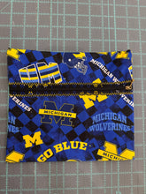Load image into Gallery viewer, Go Blue Michigan Handmade Zipper Bag - Cassy Raymond
