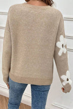 Load image into Gallery viewer, Khaki Daisy Knit Sweater
