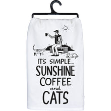 Load image into Gallery viewer, It&#39;s Simple... Sunshine Coffee and Cats Towel
