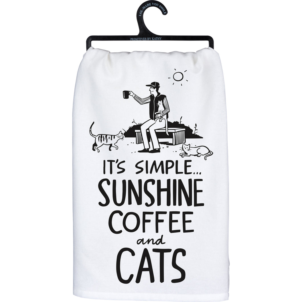 It's Simple... Sunshine Coffee and Cats Towel