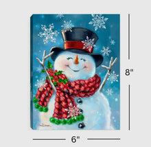 Load image into Gallery viewer, Joyful Jolly Snowman - Tabletop Lighted Canvas
