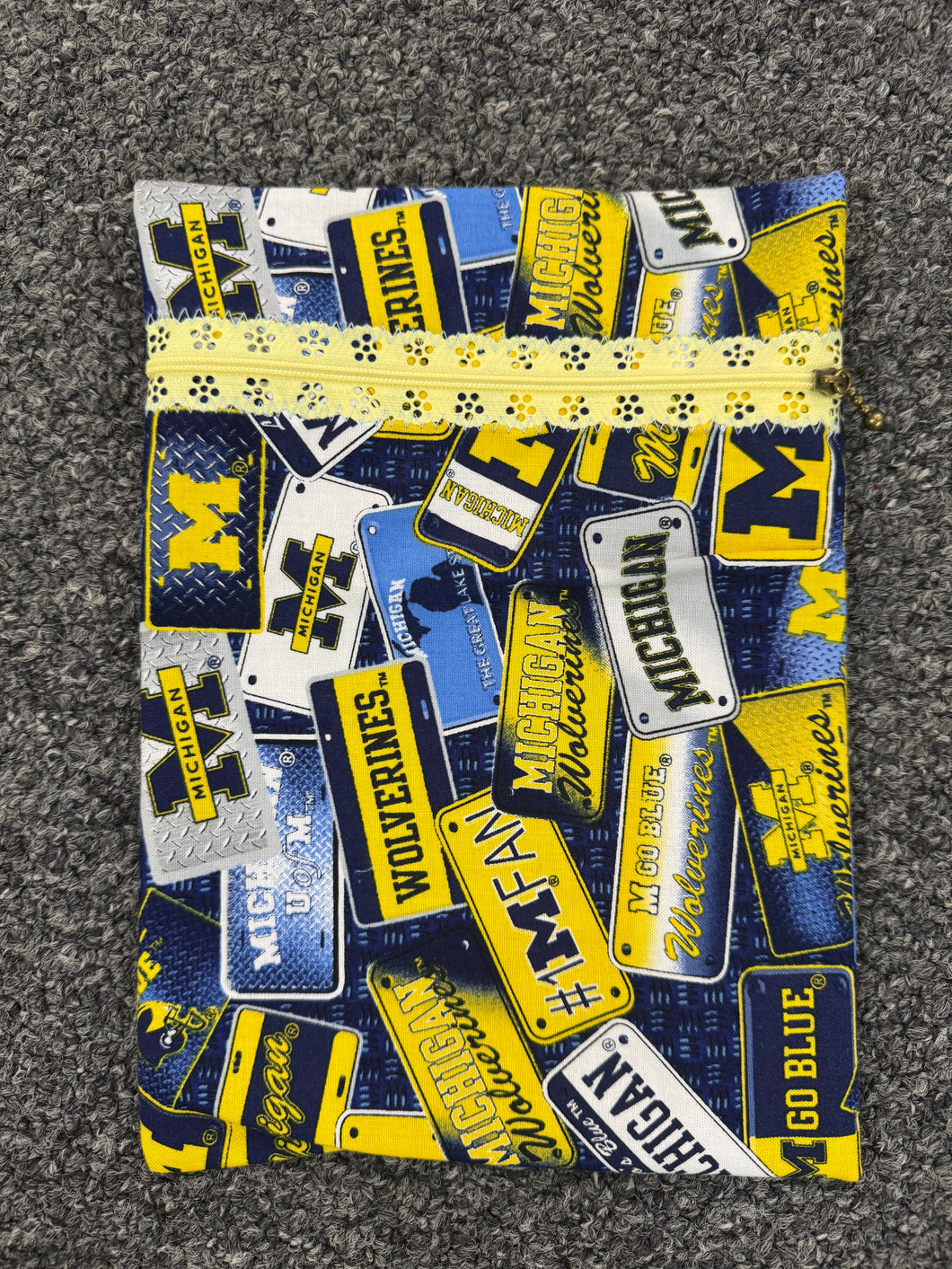 Michigan Plates Handmade Zipper Bag - Cassy Raymond