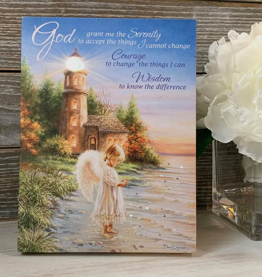 Serenity Angel - Tabletop Lighted Canvas