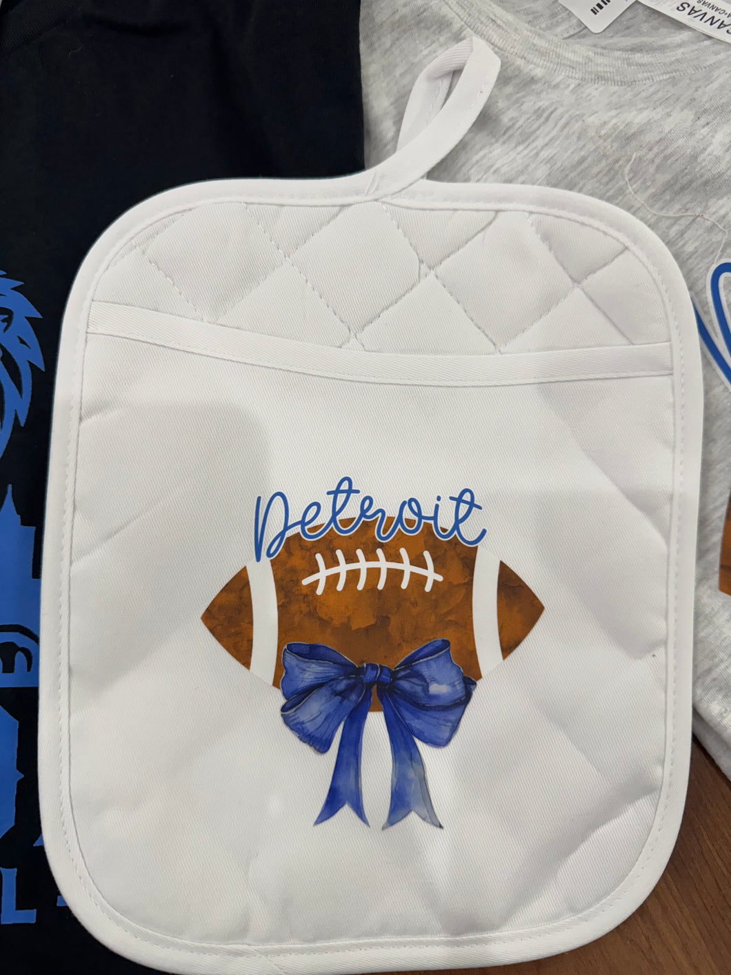 Detroit Football Bow Pot Holder