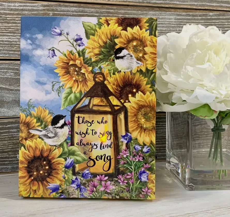 Sunflower Friends - Tabletop Lighted Canvas