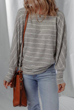 Load image into Gallery viewer, Grey Stripe Dolman Sleeve Sweater
