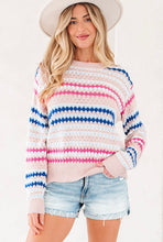 Load image into Gallery viewer, Eyelet Striped Sweater

