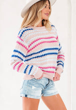 Load image into Gallery viewer, Eyelet Striped Sweater
