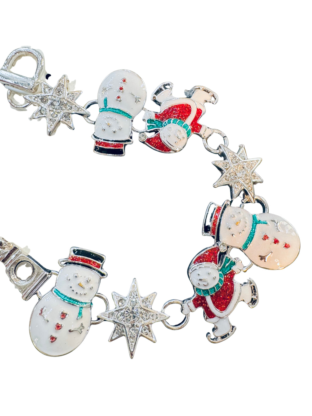 Snowman Enamel Link Bracelet