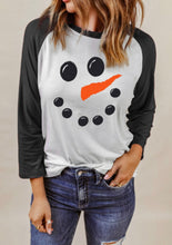 Load image into Gallery viewer, Snowman Face Raglan Tee
