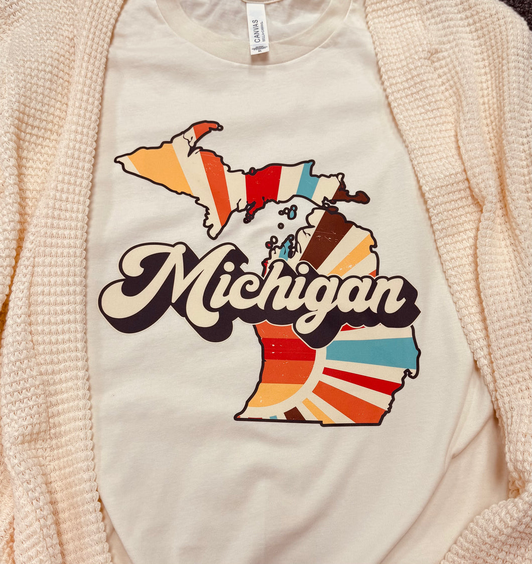 Retro Michigan Cream T-Shirt