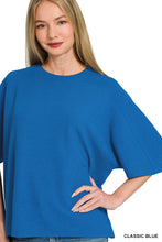 Load image into Gallery viewer, Classic Blue Double Knit Half Sleeve Top
