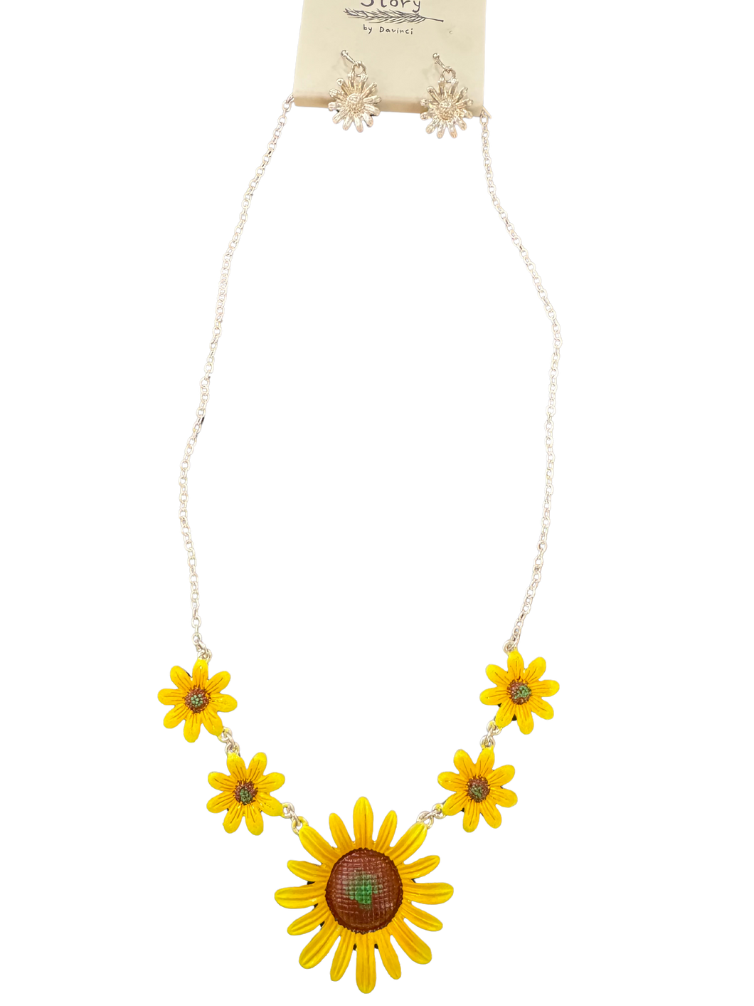 Sunflower Necklace & Earring Set