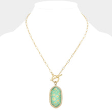 Load image into Gallery viewer, Mint Hexagon Daisy Necklace &amp; Earring Set
