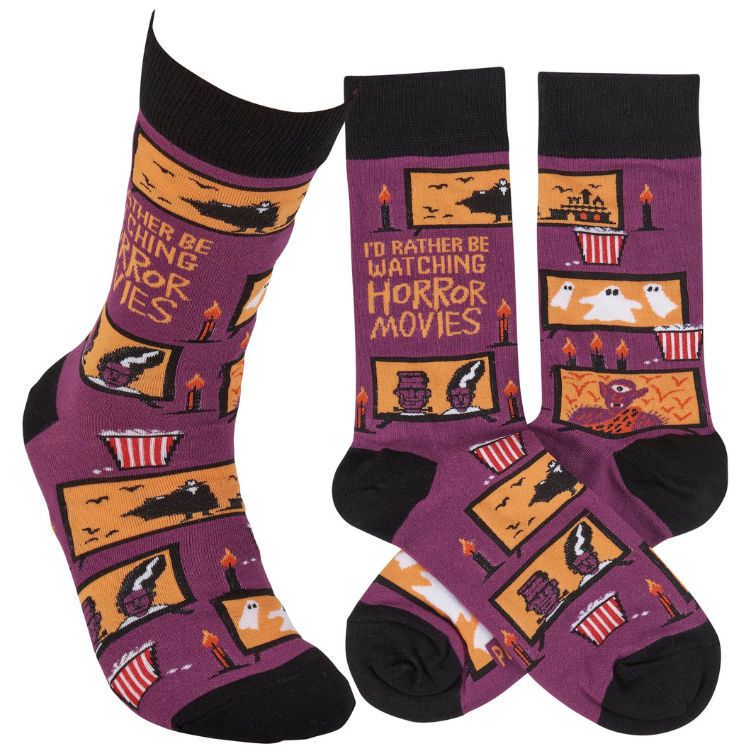 I'd Rather Be Watching Horror Movies Socks