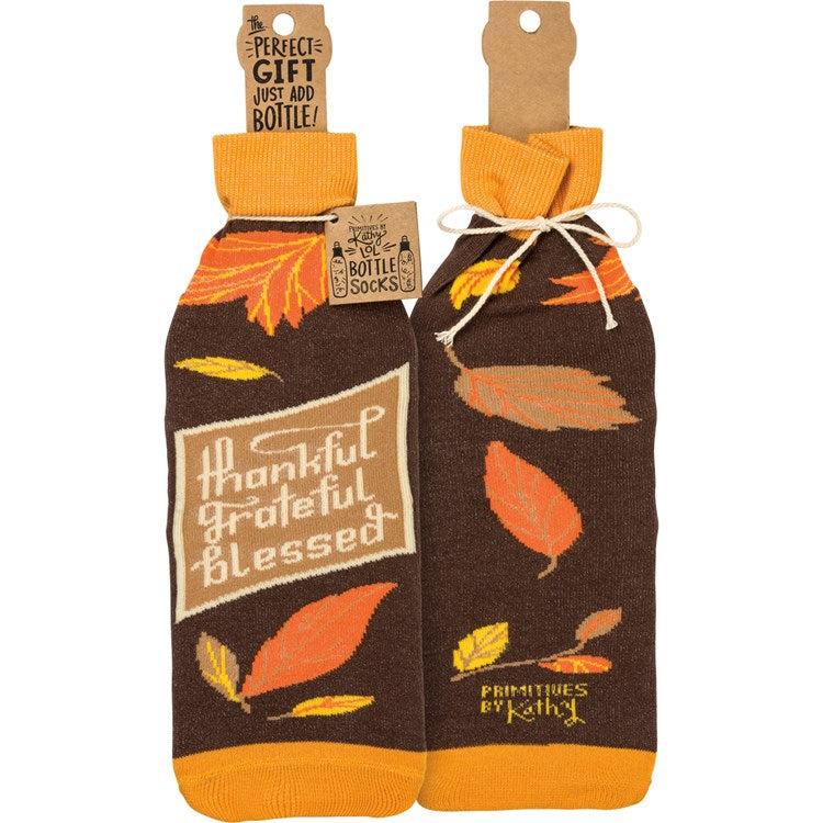 Thankful Grateful Blessed Bottle Sock