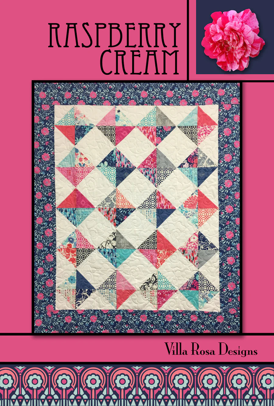 Raspberry Cream Pattern - Villa Rosa Design