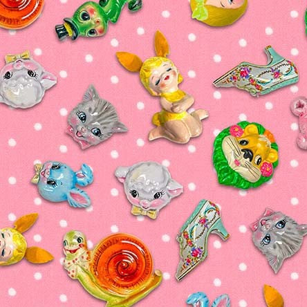 Pink Retro Baby Animals - I Heart Kitsch